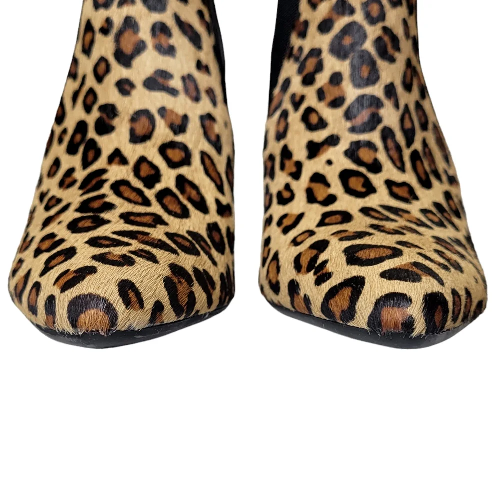 Vaneli Womens Karee Calf Hair High Heeled Ankle Boots Brown Leopard Size 8.5 NEW